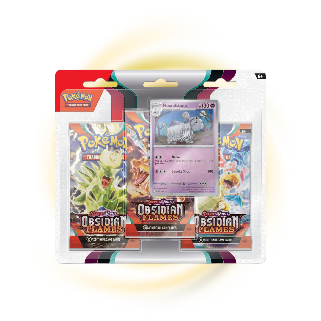 Scarlet and Violet Obsidian Flames 3 Pack Blister Houndstone