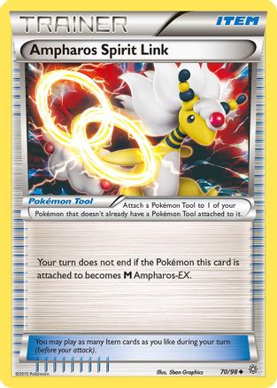 Ampharos Spirit Link 070/98  - Reverse Holofoil XY  Ancient Origins - Uncommon
