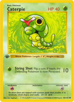Caterpie 045/102  - Unlimited Base Set Shadowless - Common