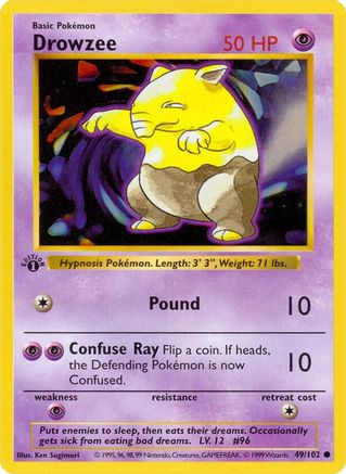 Drowzee 049/102  - 1st Edition Base Set Shadowless - Common