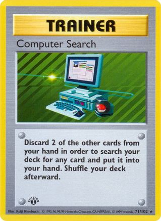 Computer Search 071/102  - Unlimited Base Set Shadowless - Rare
