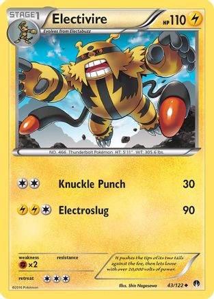 Electivire 043/122  - Reverse Holofoil XY  BREAKpoint - Uncommon