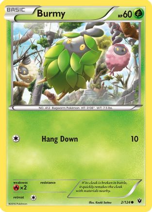 Burmy 002/124  - Reverse Holofoil XY  Fates Collide - Common