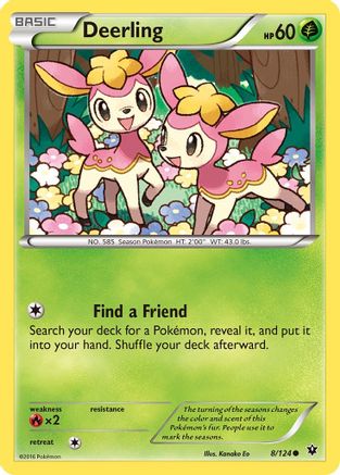 Deerling 008/124  - Reverse Holofoil XY  Fates Collide - Common
