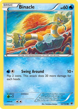 Binacle 022/124  - Reverse Holofoil XY  Fates Collide - Common