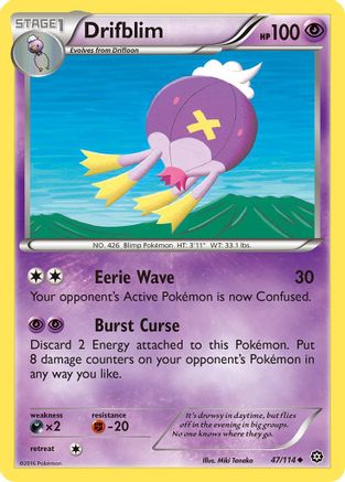 Drifblim 047/114  - Reverse Holofoil XY  Steam Siege - Uncommon