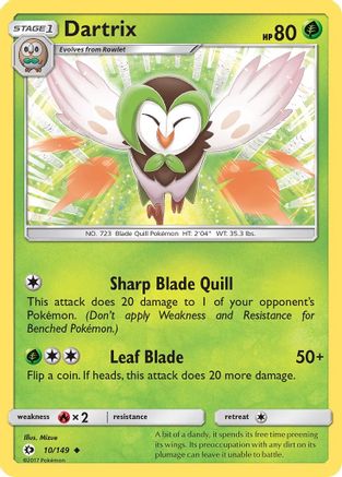Dartrix 010/149  - Reverse Holofoil SM Base Set - Uncommon
