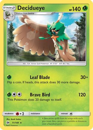 Decidueye 011/149  SM Base Set - Rare