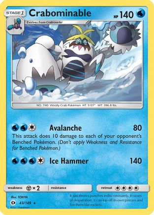 Crabominable 043/149  SM Base Set - Rare
