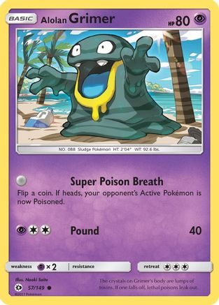 Alolan Grimer 057/149  - Reverse Holofoil SM Base Set - Common