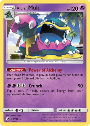 Alolan Muk 058/149  - Reverse Holofoil SM Base Set - Holo Rare