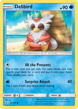 Delibird 026/145  SM  Guardians Rising - Common