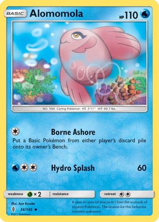 Alomomola 036  - Reverse Holofoil SM  Guardians Rising - Uncommon