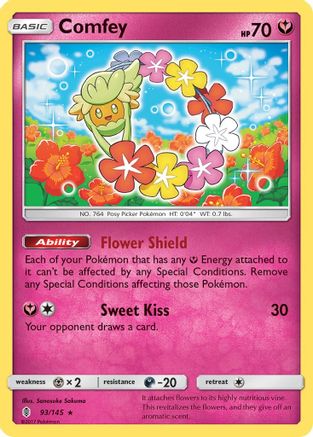 Comfey 093/145  - Reverse Holofoil SM  Guardians Rising - Holo Rare