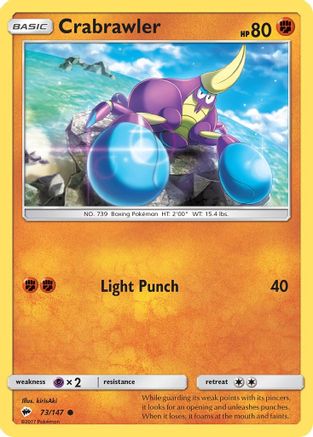 Crabrawler 073/147  - Reverse Holofoil SM  Burning Shadows - Common