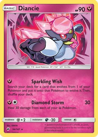 Diancie 094/147  - Holofoil SM  Burning Shadows - Holo Rare