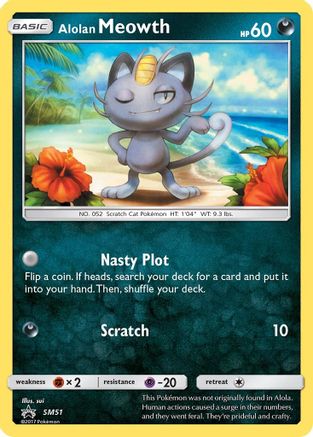 Alolan Meowth SM51  - Holofoil SM Promos - Promo