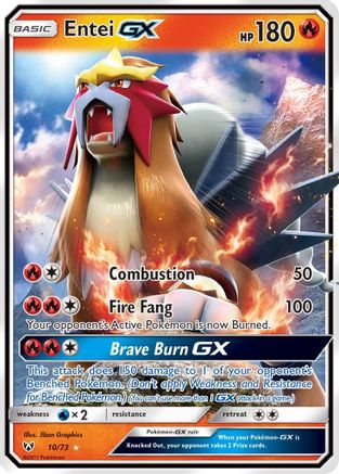Entei GX 010/73  - Holofoil Shining Legends - Ultra Rare