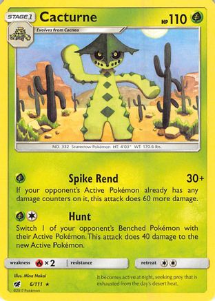Cacturne 006/111  - Reverse Holofoil SM  Crimson Invasion - Rare