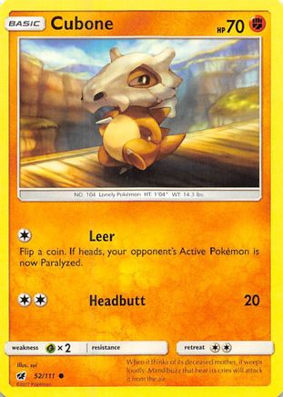 Cubone 052/111  SM  Crimson Invasion - Common
