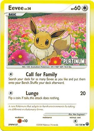 Eevee 062/100  - Reverse Holofoil Burger King Promos - Promo