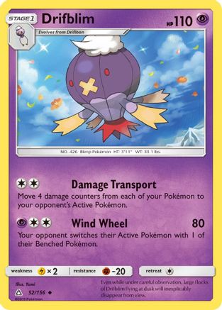 Drifblim 052/156  SM  Ultra Prism - Uncommon