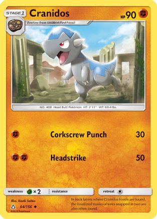 Cranidos 064/156  - Reverse Holofoil SM  Ultra Prism - Uncommon