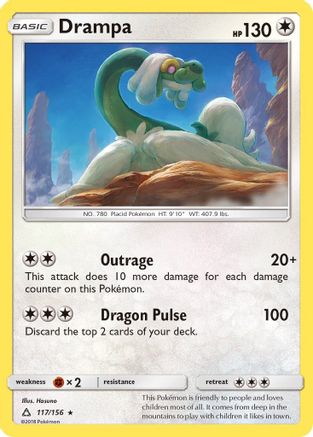 Drampa 117  - Reverse Holofoil SM  Ultra Prism - Holo Rare