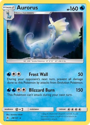 Aurorus 028/131  - Reverse Holofoil SM  Forbidden Light - Holo Rare