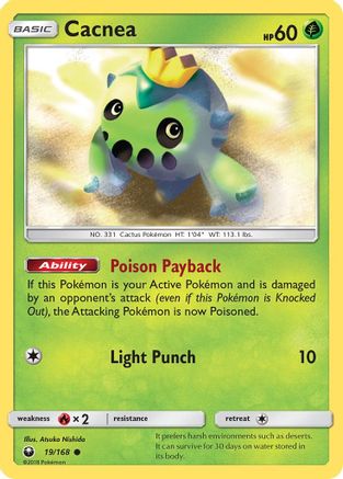 Cacnea 019  - Reverse Holofoil SM  Celestial Storm - Common