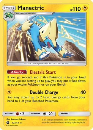 Manectric 052  - Reverse Holofoil SM  Celestial Storm - Rare