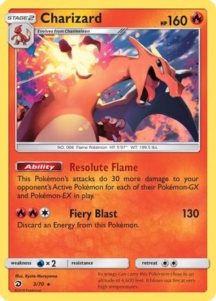 Charizard 003/70  - Reverse Holofoil Dragon Majesty - Holo Rare