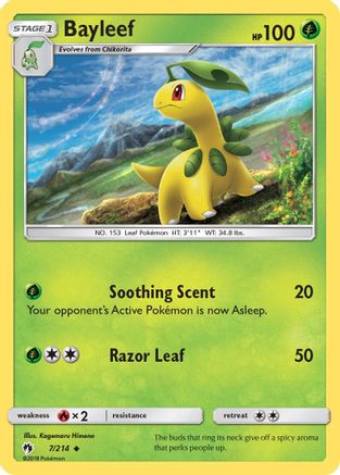 Bayleef 007/214  - Reverse Holofoil SM  Lost Thunder - Uncommon