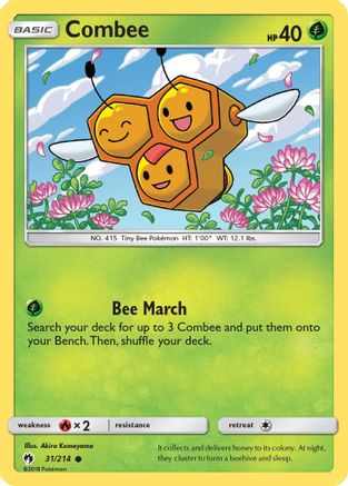 Combee 031/214  - Reverse Holofoil SM  Lost Thunder - Common