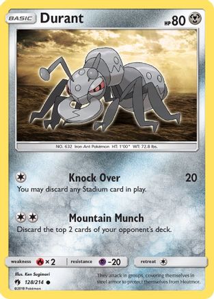 Durant 128/214  - Reverse Holofoil SM  Lost Thunder - Common