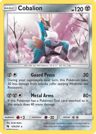 Cobalion 129  - Reverse Holofoil SM  Lost Thunder - Holo Rare