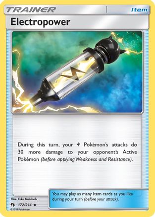 Electropower 172/214  - Reverse Holofoil SM  Lost Thunder - Uncommon