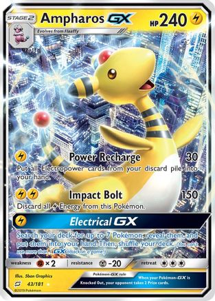 Ampharos GX 043/181  - Holofoil SM  Team Up - Ultra Rare