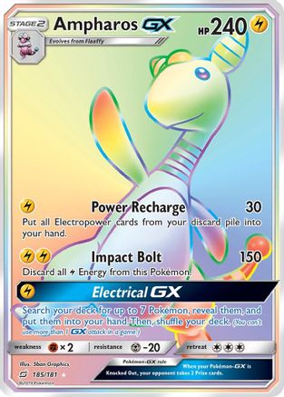 Ampharos GX (Secret) 185  - Holofoil SM  Team Up - Secret Rare