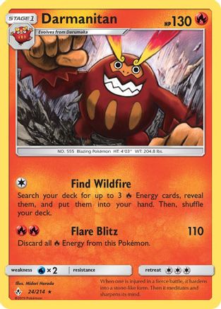 Darmanitan 024/214  SM  Unbroken Bonds - Rare