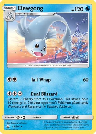 Dewgong 045  - Reverse Holofoil SM  Unbroken Bonds - Rare