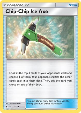 Chip-Chip Ice Axe 165/214  - Reverse Holofoil SM  Unbroken Bonds - Uncommon
