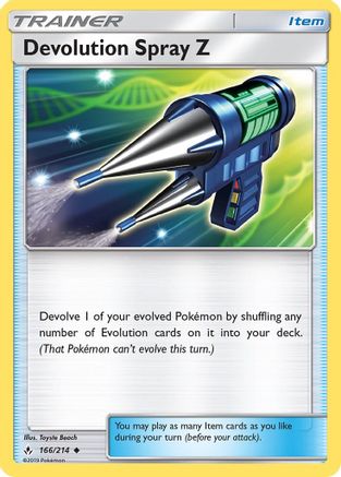 Devolution Spray Z 166/214  - Reverse Holofoil SM  Unbroken Bonds - Uncommon
