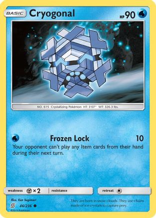 Cryogonal 046/236  - Reverse Holofoil SM  Unified Minds - Common