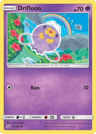 Drifloon 080/236  - Reverse Holofoil SM  Unified Minds - Common