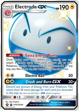 Electrode GX SV57/SV94  - Holofoil Hidden Fates Shiny Vault - Shiny Holo Rare