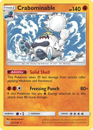Crabominable 122  SM  Cosmic Eclipse - Rare