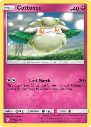 Cottonee 147/236  - Reverse Holofoil SM  Cosmic Eclipse - Common