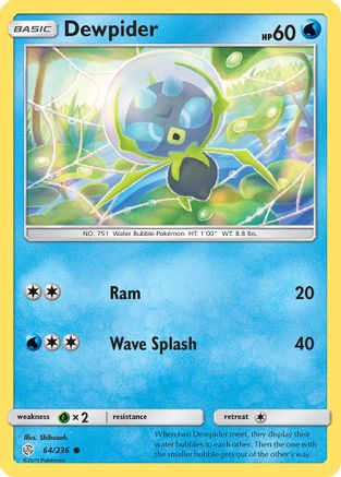 Dewpider 064  - Reverse Holofoil SM  Cosmic Eclipse - Common