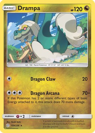 Drampa 159/236  - Reverse Holofoil SM  Cosmic Eclipse - Rare